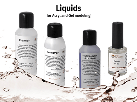 Liquids for acrylic and gel modeling