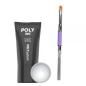 Mobile Preview: Poly Acryl Gel in the tube SUPER WHITE 30g and Poly Gel brush flat straight incl. Spatula