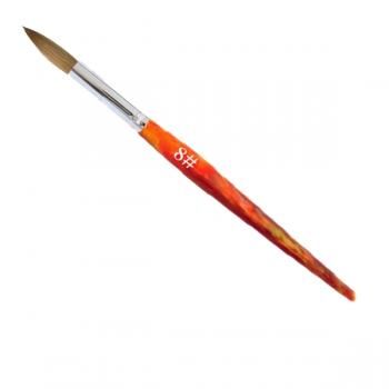 Acrylic brush Exclusive Gr. 8 red - AGB-80 pen brush for acrylic modeling - acrylic brushes for nail design