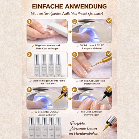 Preview: Nail Polish Nail Liner Black 8ml – Präziser Nailart-Lack für feine Linien & Designs