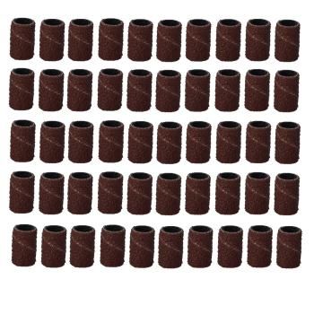 50 x  Nagelfräser grobe Schleifhülsen 80# Körnung - Schleifbänder -Schleifkappen für Elektrische Nagelfräser - Kopie