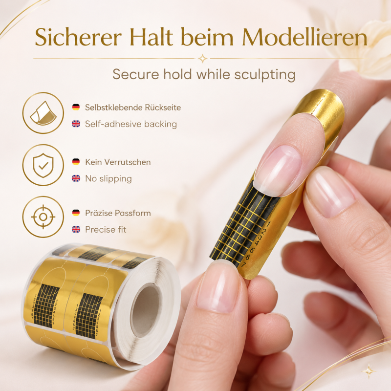 Modellierschablonen eckig Gold 500 Stück