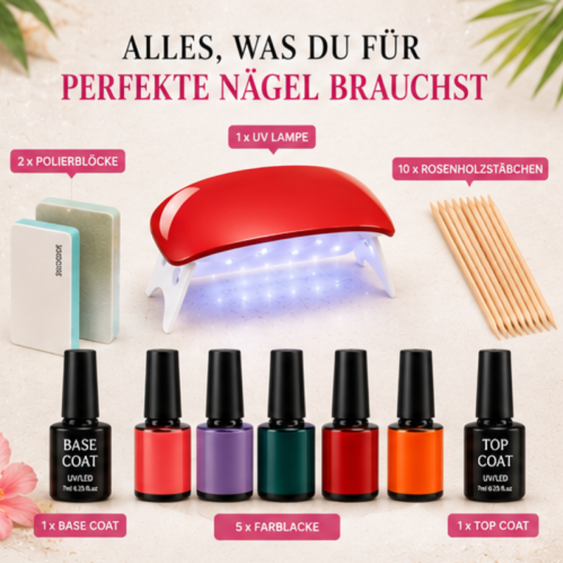UV Nail Polish Set "Holiday" - Gel Lack Starterset